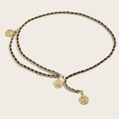 Ins Metall Taille Kette mit Drei Kamelien Einstellbare Elastizität m3331058