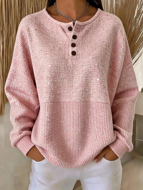 Delicate plaid fashion print women's button sweater FF303387