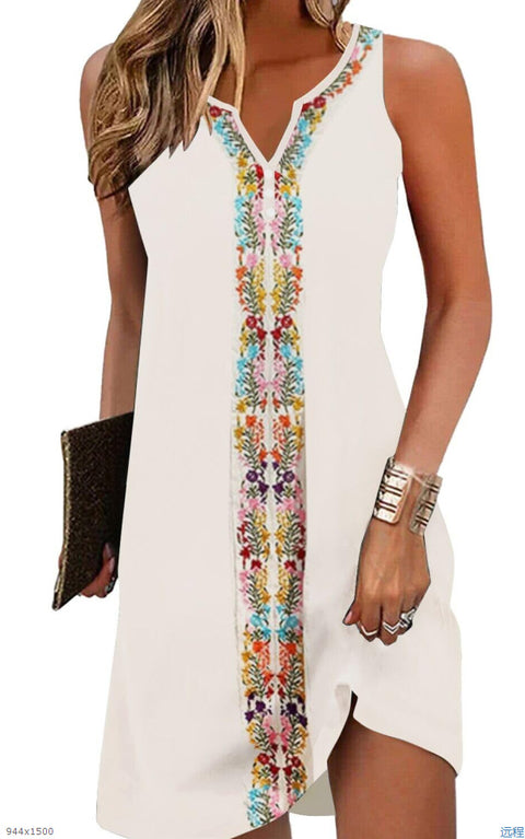 Small Suspender Sexy Sleeveless Printed Dress m303189