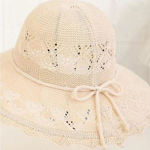 Chapeau haut de forme à bords ondulés pour femme, protection solaire et pare-soleil d'été, m3331172
