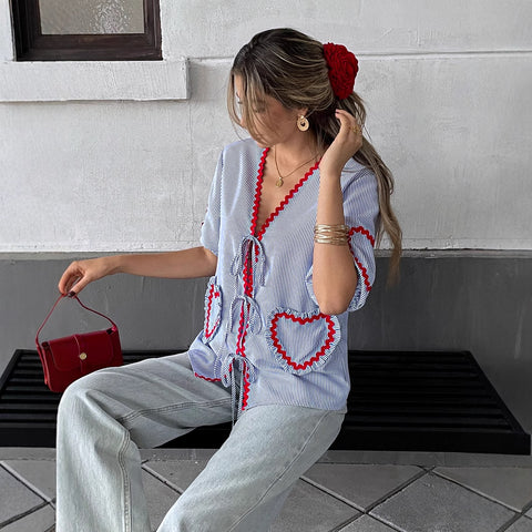 T-shirt manches mi-longues style vacances Temperament M301399 