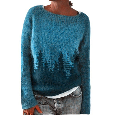 Rundhalsausschnitt, farblich passender, lockerer, modischer Pullover, Strickpullover m300485 