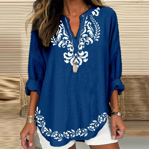 Frauen sommer kleine V-ausschnitt mit langen ärmeln casual temperament T-shirt lange ärmeln m301363 