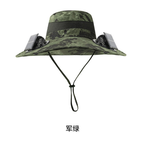 Chapeau de ventilateur solaire d'été pour la maison avec pare-soleil de ventilateur casquette de protection solaire m3331324