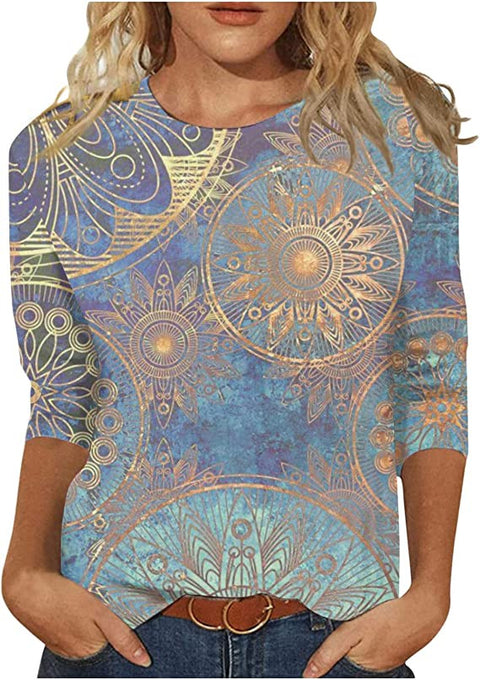 Einfarbiges T-Shirt mit Rundhalsausschnitt und Aufdruck m300770 