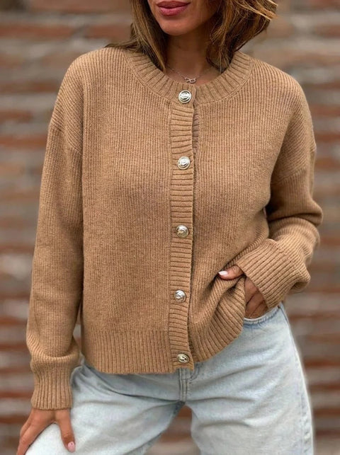 Autumn and winter new solid color button sweater cardigan long-sleeved top m303231