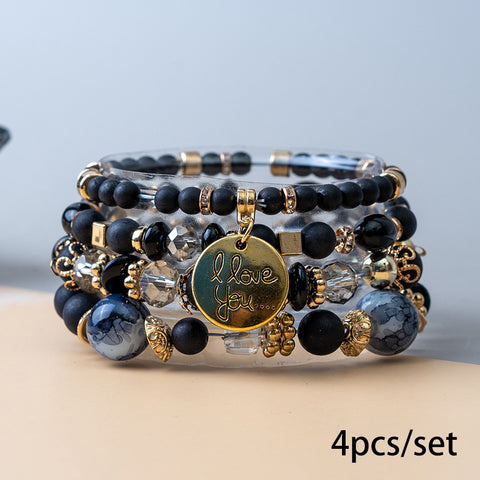 Neues böhmisches Armband, kreatives Quasten-Mehrschicht-Perlenarmband m3331286