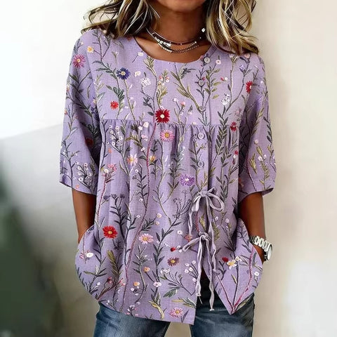 Women's long-sleeved shirt print top m302759