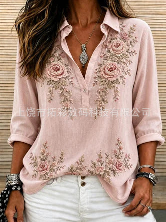 3D printed casual top women's loose top m303043