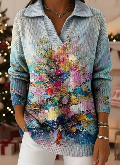 Polo neck sweater loose and thin long sleeve pullover FF303431 03
