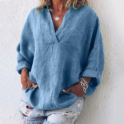 Pull-over à manches longues et col en V pour femme (M301324) 