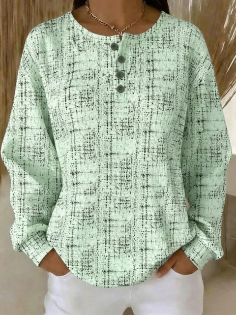 Crew neck 4 buckle spring and autumn fashion pattern 3D printing casual loose women's sweater FF303411 02