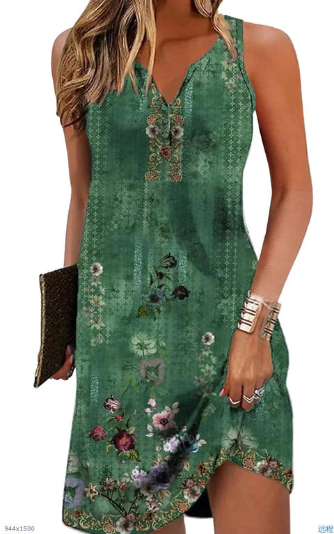 Small Suspender Sexy Sleeveless Printed Dress m303189
