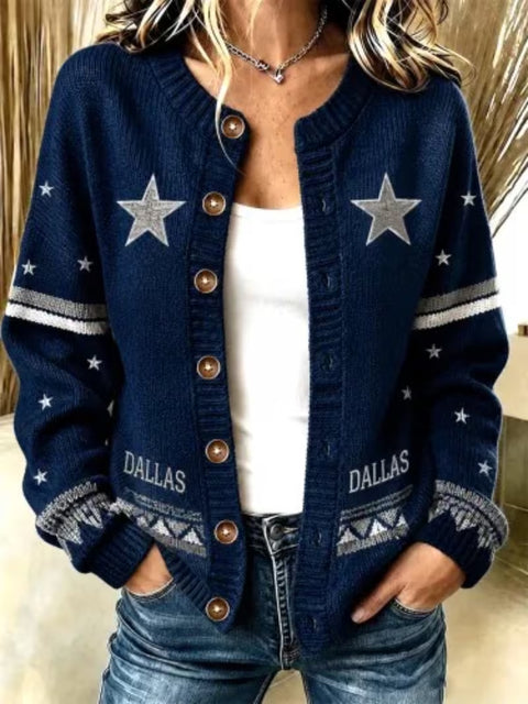 3D digital print American football women's cardigan sweater FF303413