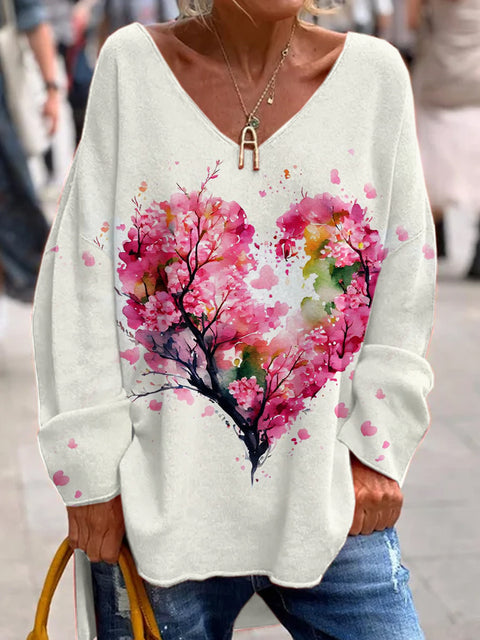 Large size split love dog 3D printing urban casual women's long T-shirt m301662