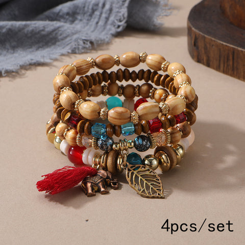 Neues böhmisches Armband, kreatives Quasten-Mehrschicht-Perlenarmband m3331286