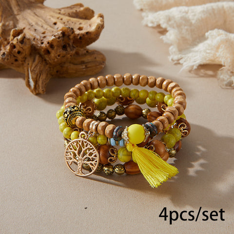 Neues böhmisches Armband, kreatives Quasten-Mehrschicht-Perlenarmband m3331286