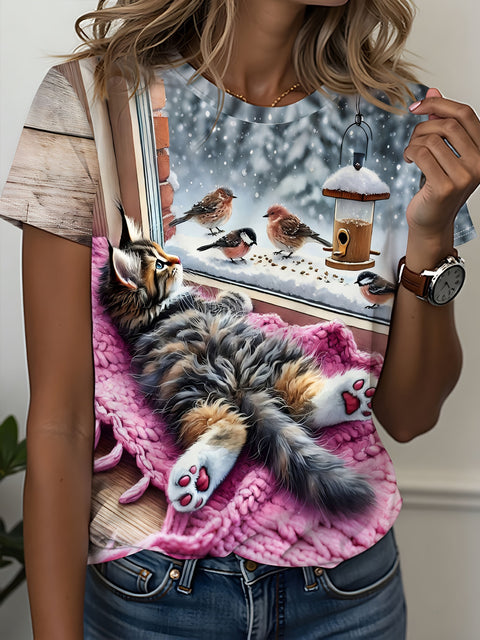 Women's Crew Neck Short Sleeve Casual Fashion Top m302607