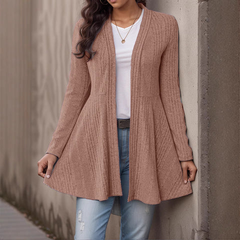 Women's pit strip polished cardigan casual top m302601