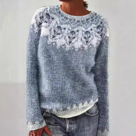 Neuer Pullover mit Rundhalsausschnitt, farblich passender, lockerer, modischer Pullover, Strickpullover m300454 