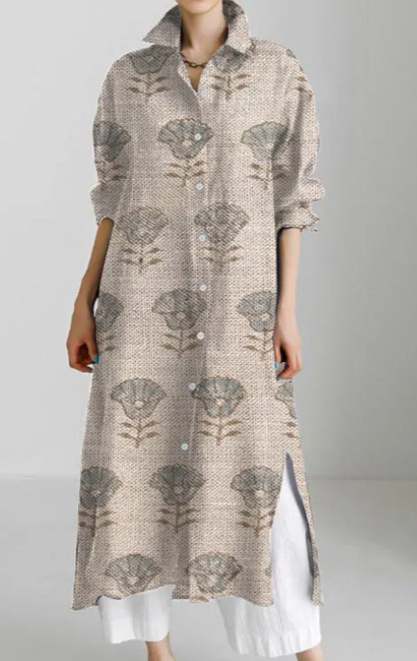 Casual abstract 3D printing autumn and winter long sleeve slit lining m303182