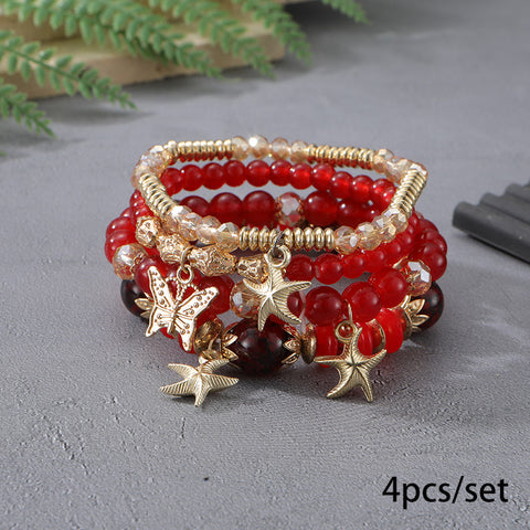 Neues böhmisches Armband, kreatives Quasten-Mehrschicht-Perlenarmband m3331286