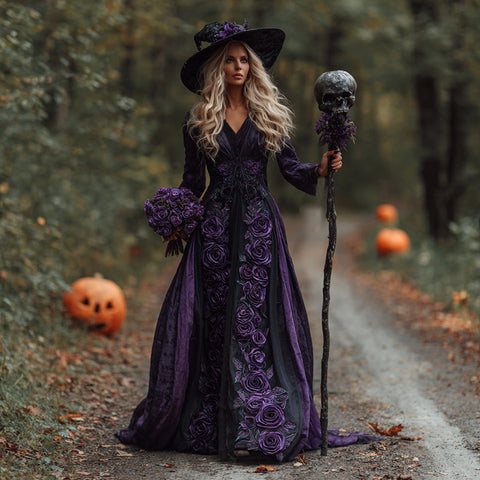 Digital printing American fashion casual Halloween new witch witch dress m302037