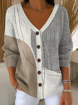 3D Digital Printed Women's Shoulder Cardigan Sweater FF303400