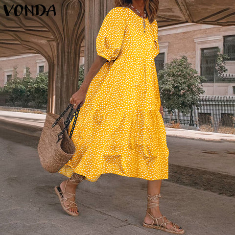 Robe ample décontractée à carreaux et manches longues m301460 