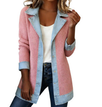 New women's clothing fashionable and elegant slim-fitting long-sleeved splicing jacket m303210