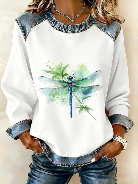 Women's printed women's crew neck sweater m302298