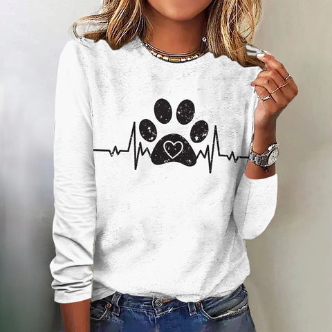 Digitaldruck Langarm-Herbst-T-Shirt Damen Farbwechsel-T-Shirt Damen m300755 