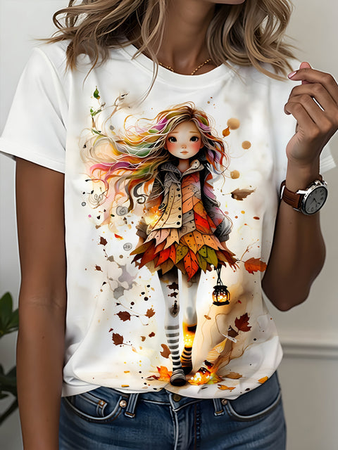 Women's Crew Neck Short Sleeve Casual Fashion Top m302607