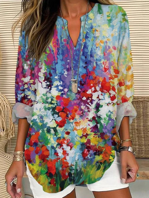 Pull ample à col rond et imprimé pour femme, grande taille, décontracté, T m301359 