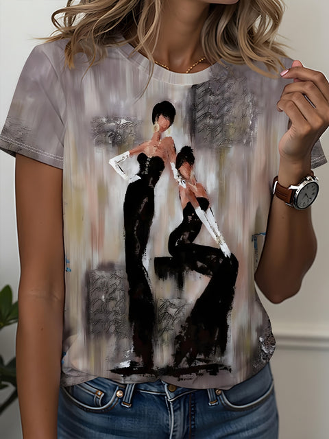 Women's Crew Neck Short Sleeve Casual Fashion Top m302607