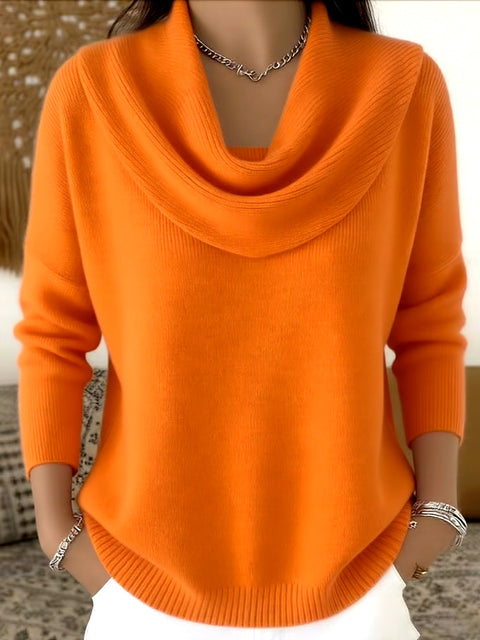 Autumn and winter new solid color long-sleeved top sweater m302155