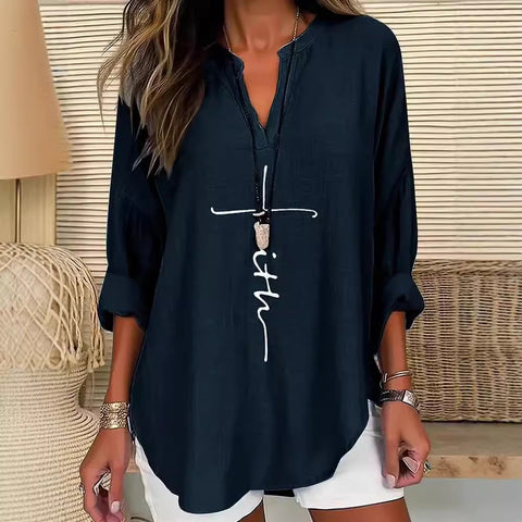 Pull ample à col rond et imprimé pour femme, grande taille, décontracté, T m301359 