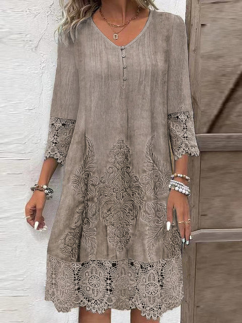 Frühling und Sommer heißer Verkauf einfarbiges Spitzenkleid M300151