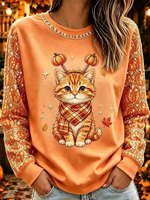 Autumn and winter crew neck 3D printed long-sleeved comfortable casual sweater FF303435 01