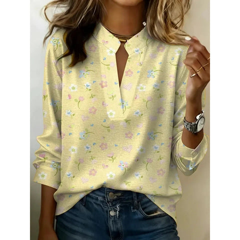 Digital printing casual pullover versatile spring and summer new shirt top m302788
