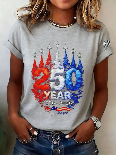 Digital Printed Casual Women's Crew Neck T-Shirt m302372