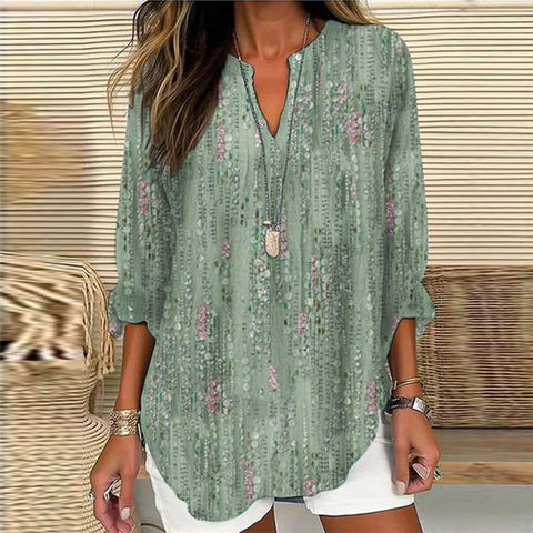 Frauen sommer kleine V-ausschnitt mit langen ärmeln casual temperament T-shirt lange ärmeln m301363 