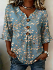 Digital printing sweet and cute T-shirt lace sleeve m302842