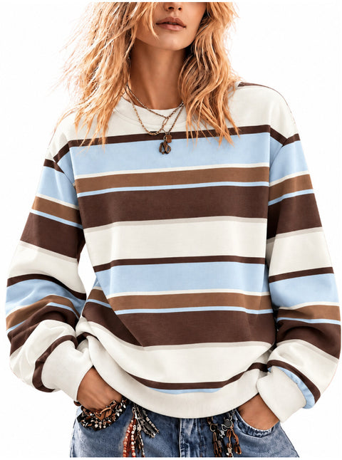 Casual Crew Neck Long Sleeve Pullover 3D Digital Printing Women's Sweater FF303429 02
