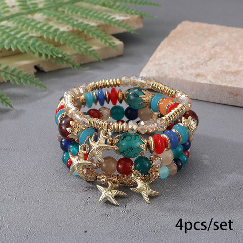Neues böhmisches Armband, kreatives Quasten-Mehrschicht-Perlenarmband m3331286