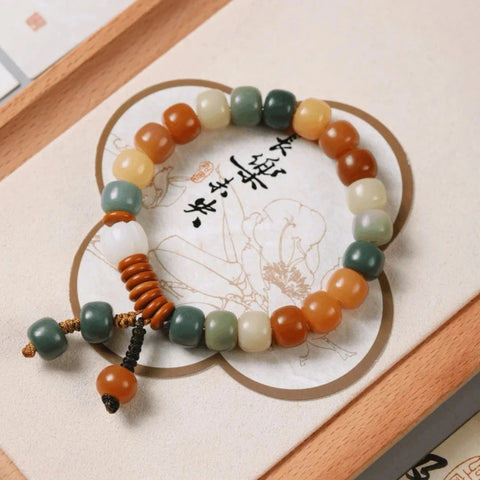 Dunhuang Feitian 108 Bodhi-Samen-Buddha-Perlenarmband Wentian Weißer Jade-Bodhi-Samen Chinesischer männlicher Rosenkranz Wenwan Handheld M3331306