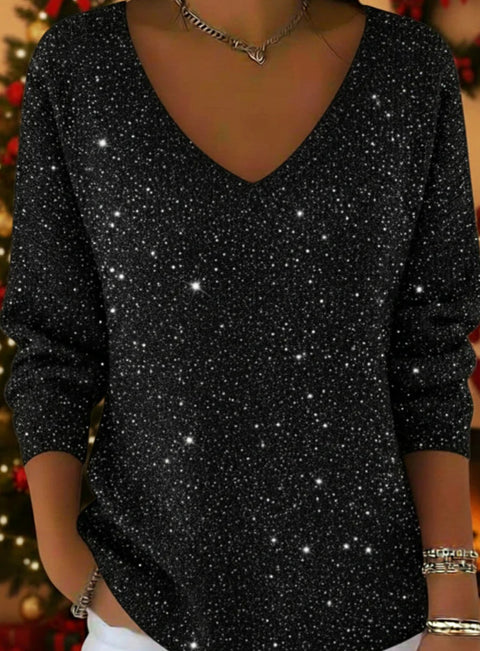 New V-neck long-sleeved pullover 3D digital printing Valentine's Day women's top T-shirt m302419