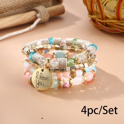 Neues böhmisches Armband, kreatives Quasten-Mehrschicht-Perlenarmband m3331286
