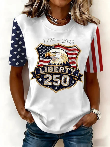 Digital Printed Casual Women's Crew Neck T-Shirt m302372