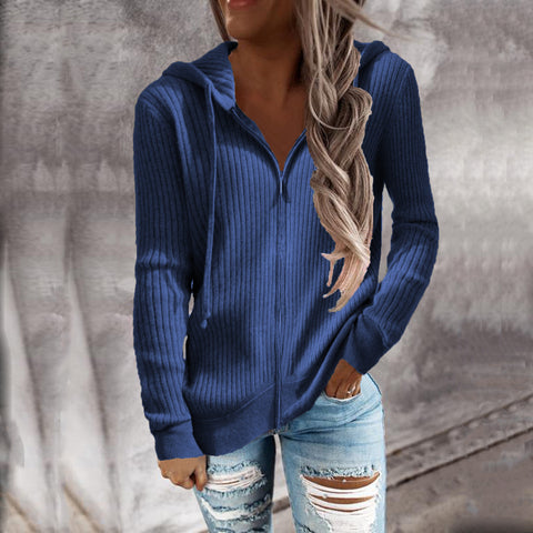 Thickened casual sweater loose knitted sweater zipper cardigan m303220